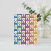 Carte Postale Bleu moderne, violet, orange Tulip Couple Floral (Debout devant)