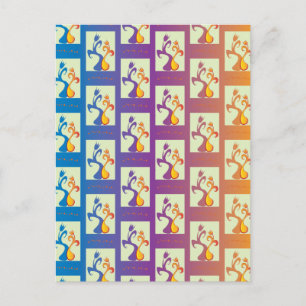 Carte Postale Bleu moderne, violet, orange Tulip Couple Floral