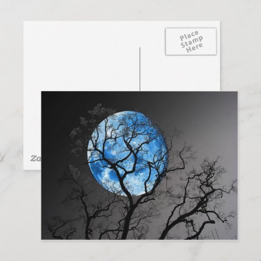 CARTE POSTALE BLEU MOON (Devant / Derrière)