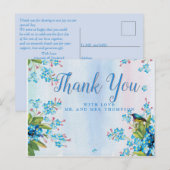 Carte Postale Bleu ne m'oubliez pas Merci (Devant / Derrière)