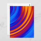 Carte Postale Bleu néon orange jaune rouge (Devant / Derrière)