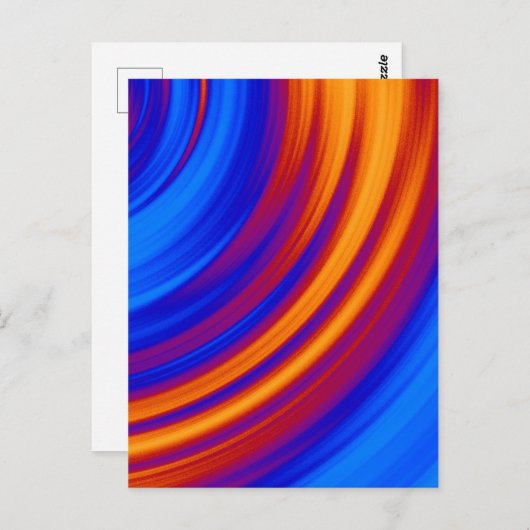 Carte Postale Bleu néon orange jaune rouge (Devant / Derrière)