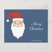 Carte Postale bleu nuit et Père Noël (Devant)