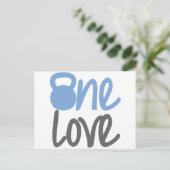 Carte Postale Bleu "One Love" (Debout devant)
