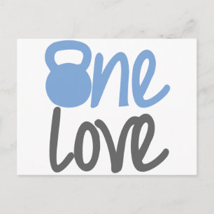 Carte Postale Bleu "One Love"