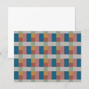 Carte Postale Bleu Or Gris Vert Terracotta Bloc de Couleurs