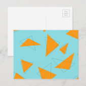 Carte Postale Bleu, orange, cool, tendance, moderne triangle mot (Devant / Derrière)