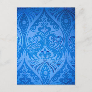 Carte Postale Bleu Oriental Peacock Birds