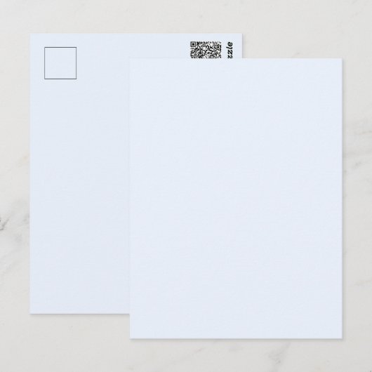 Carte Postale Bleu Pâle Blanc Pastel Uni (Devant / Derrière)