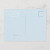 Carte Postale Bleu pâle | Invitation baby shower (Dos)