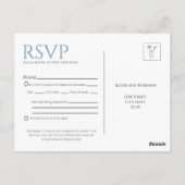 Carte postale bleu Palm RSVP Insertion (Dos)