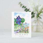 Carte Postale bleu par la mer (Debout devant)