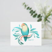 Carte Postale Bleu Pêche face Lovebird (Debout devant)