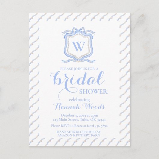 Carte Postale Bleu Poirier Monogramme Crest Grandmillenium (Devant)