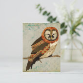 Carte postale bleu pour les mamans Owl (Debout devant)