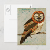 Carte postale bleu pour les mamans Owl (Devant / Derrière)