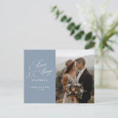 Carte Postale Bleu poussiéreux pour toujours et à jamais Remerci (Debout devant)