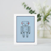 Carte postale bleu Robot Toy (Debout devant)