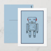 Carte postale bleu Robot Toy (Devant / Derrière)