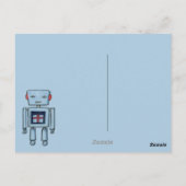 Carte postale bleu Robot Toy (Dos)