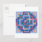 Carte Postale Bleu rose Abstrait (Devant / Derrière)