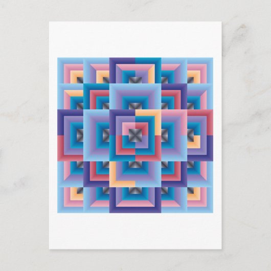 Carte Postale Bleu rose Abstrait (Devant)