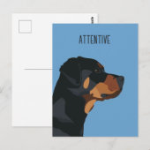 Carte Postale Bleu Rottweiler (Devant / Derrière)