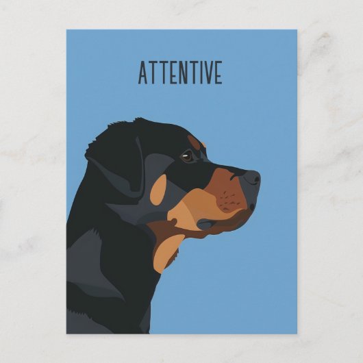 Carte Postale Bleu Rottweiler (Devant)