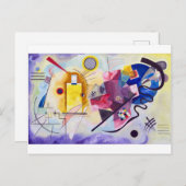 Carte Postale Bleu rouge jaune, Kandinsky astucieux (Devant / Derrière)
