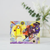 Carte Postale Bleu rouge jaune Kandinsky peinture Abstraite (Debout devant)