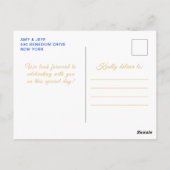 Carte Postale Bleu Royal Peau Foncé Princesse Sweet Seize (Dos)