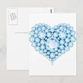 Carte Postale Bleu Sapphire Gems Coeur (Devant / Derrière)