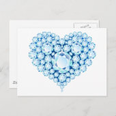 Carte Postale Bleu Sapphire Gems Coeur (Devant / Derrière)