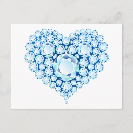 Carte Postale Bleu Sapphire Gems Coeur (Devant)
