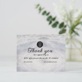 Carte Postale bleu scintillement ajouter logo texte merci remise (Debout devant)