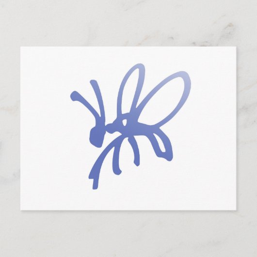 Carte Postale Bleu Scribble Bug (Devant)