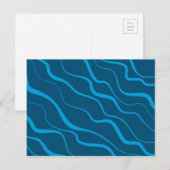 Carte Postale Bleu, simple, moderne, cool vague abstraction (Devant / Derrière)