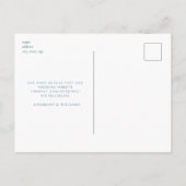 Carte Postale Bleu simple Monogramme contemporain Enregistrer la (Dos)