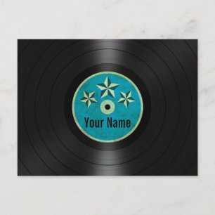 Carte Postale Bleu Stars Boutique de vinyle personnalisé Album
