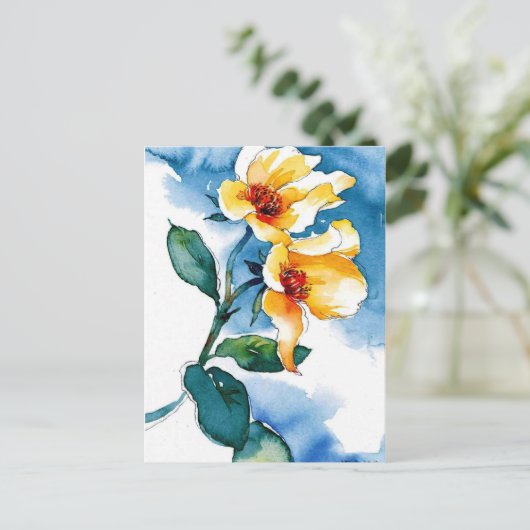 Carte Postale bleu sur bleu (Debout devant)