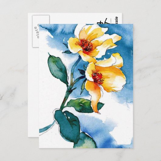 Carte Postale bleu sur bleu (Devant / Derrière)