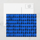 Carte Postale Bleu sur le code binaire noir (Devant / Derrière)