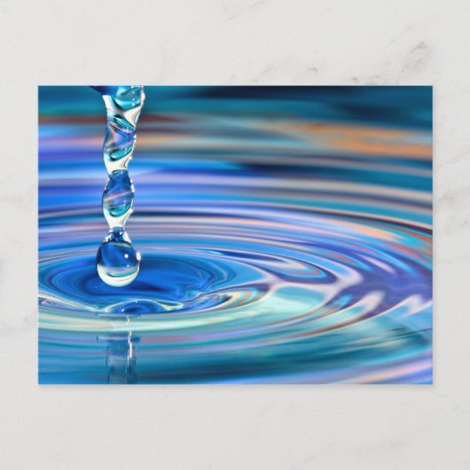 Carte Postale Bleu transparent gouttes d'eau (Devant)