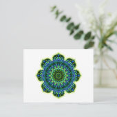 Carte Postale bleu vert mandala (Debout devant)