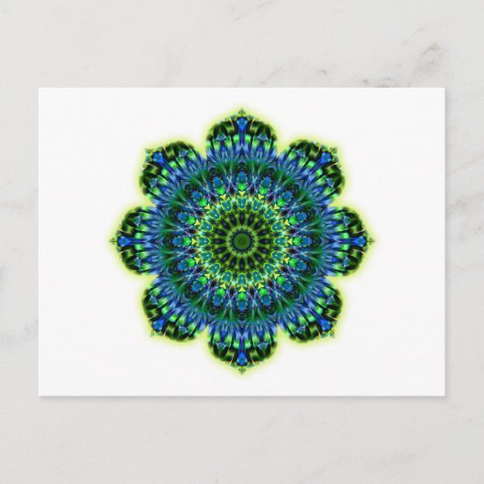 Carte Postale bleu vert mandala (Devant)