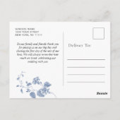 Carte Postale Bleu victorien bleu Merci de jardin français (Dos)