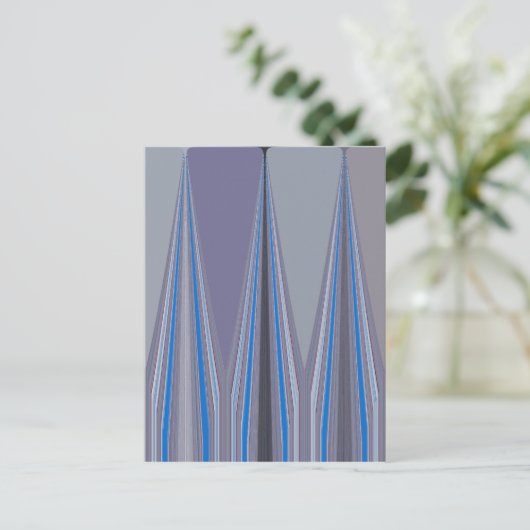 Carte Postale Bleu, violet, gris Chevron Art Imprimer (Debout devant)