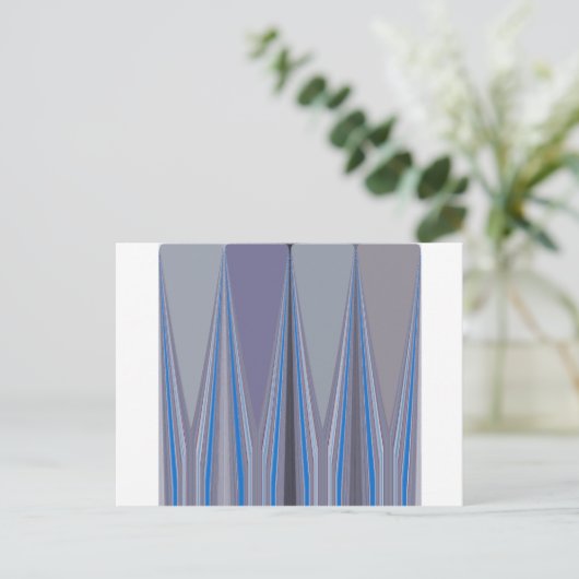 Carte Postale Bleu, violet, gris Chevron Art Imprimer (Debout devant)