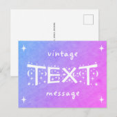 Carte postale bleu violet vintage (Devant / Derrière)