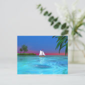 Carte Postale Bleu voilier (Debout devant)